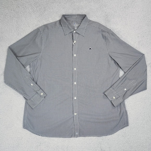 Vineyard Vines OTG On-The-Go Shirt Mens XL Blue Plaid brrr Cooling Stretch NEW - Picture 3 of 16